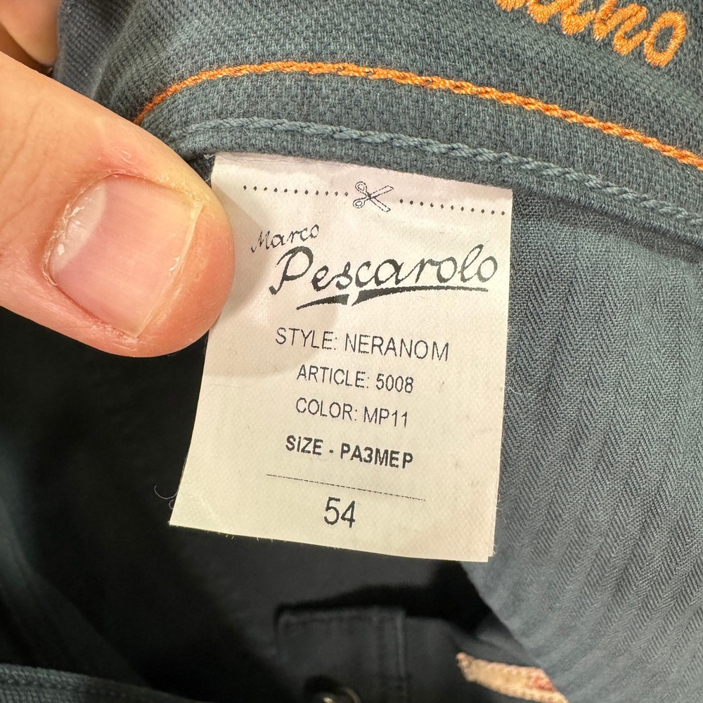 Marco Pescarolo Nerano M Mens 36x28 Pants Green Cotton Made in Italy Casual EUC - Picture 12 of 16